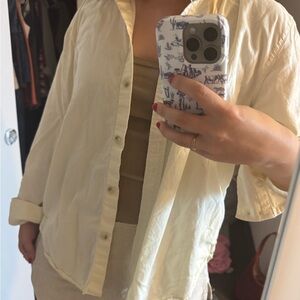 Aritzia butter yellow Button-Up Shirt